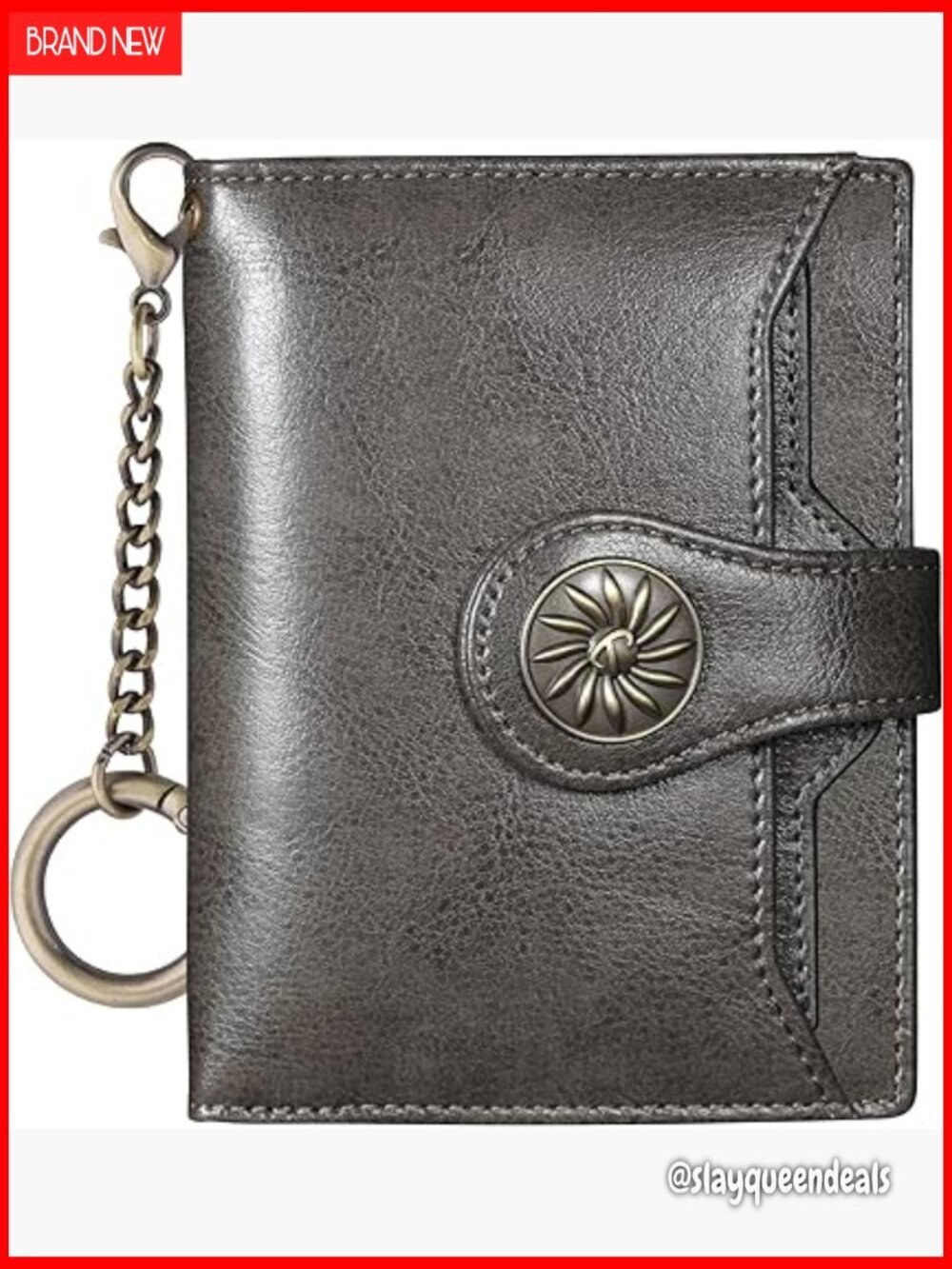 Small RFID Blocking Bifold Wallet with Wristlet and Coin Pocket